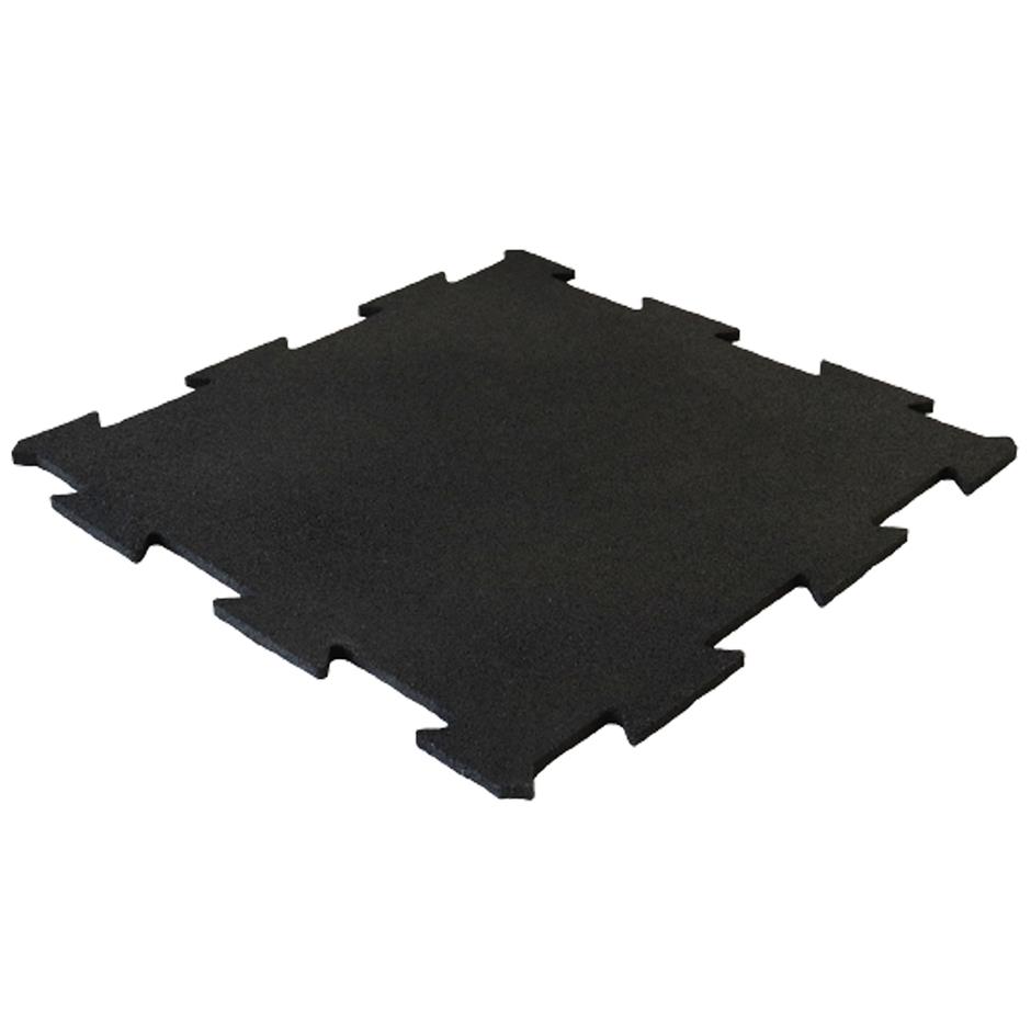 ErgoTile Puzzle 518x518x10 mm gummifliser (effektivt mål 500x500 mm - 4 fliser/m2), C1- sort