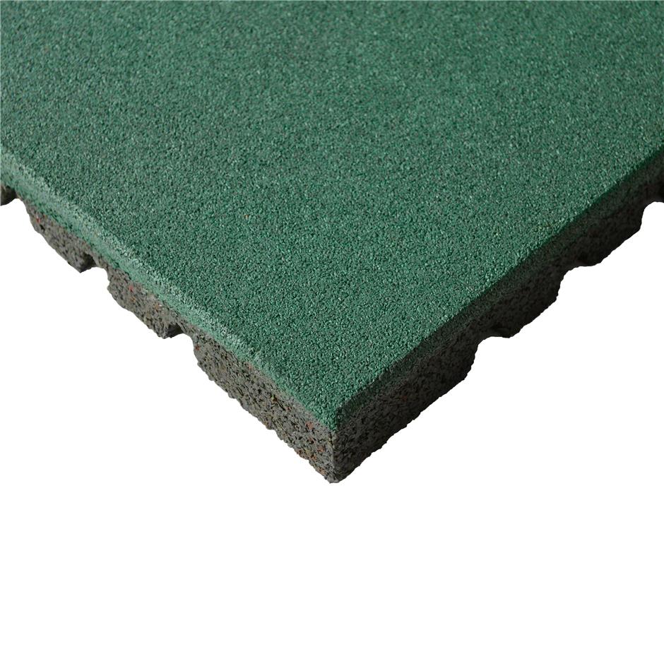 ErgoTile QUAD 1000x1000x43 mm gummifliser med impact bund, C1-græsgrøn, brandklasse efl.