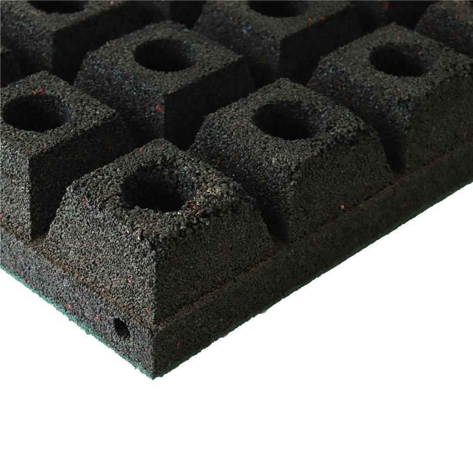 ErgoPlay 500x500x90 mm gummifliser / faldunderlag for faldhøjder op til 3,0 m, basic kvalitet, grøn