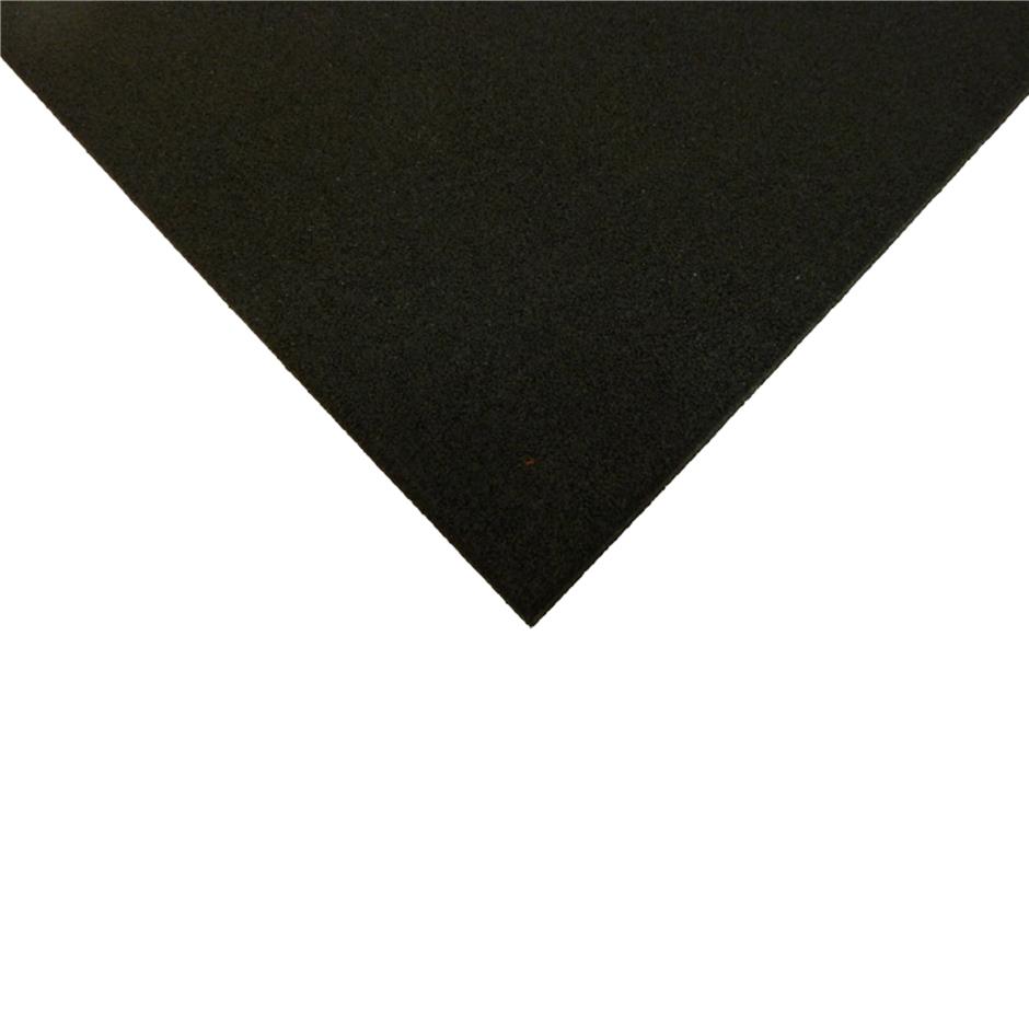 ErgoTile QUAD 1000x1000x15 mm gummifliser, C1-sort, Brandklasse efl
