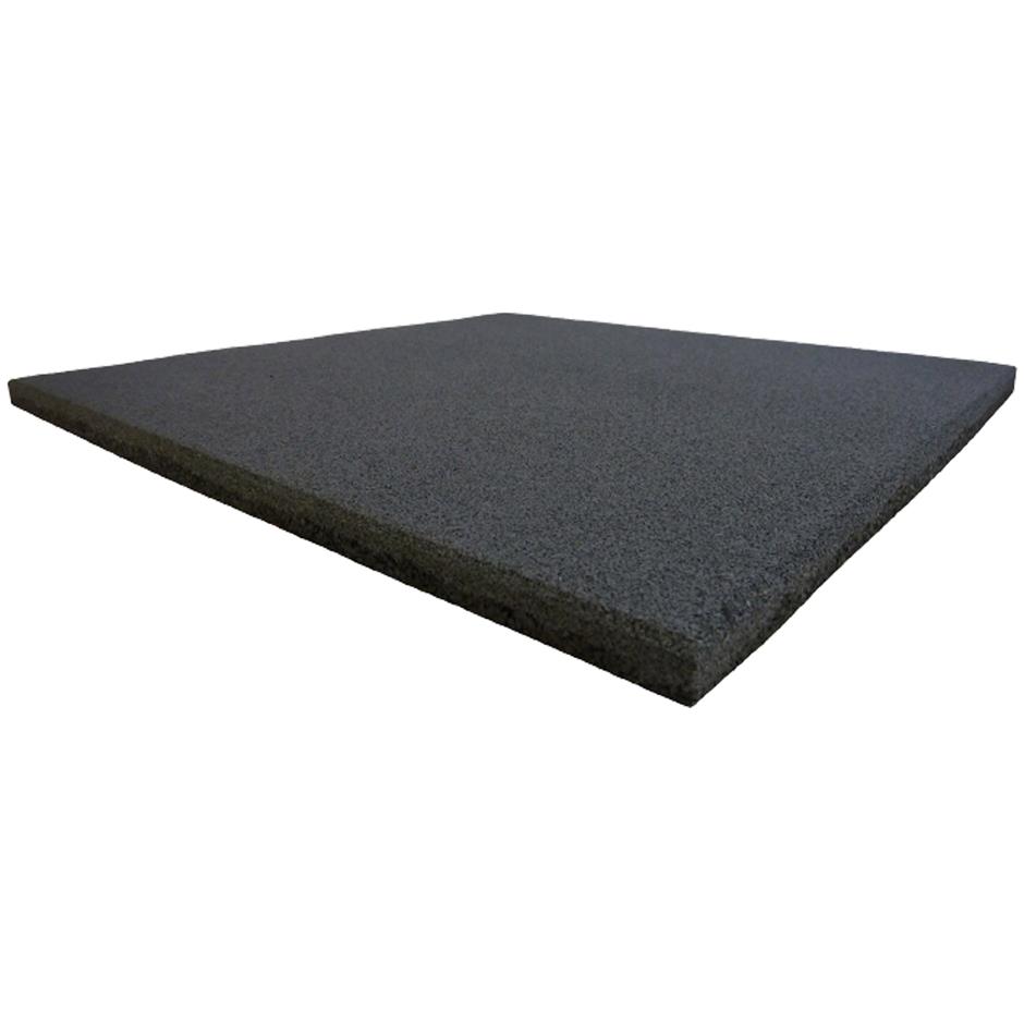 ErgoTile QUAD 1000x1000x25 mm gummifliser, C1-grå, Brandklasse efl