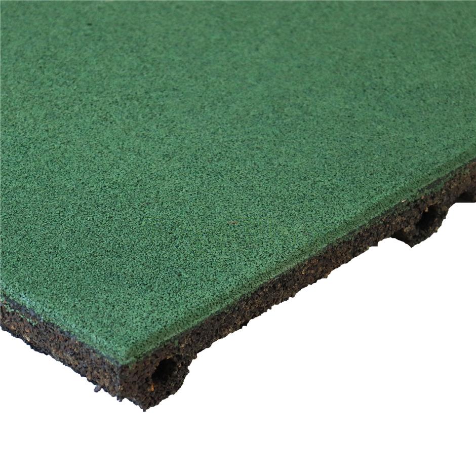 ErgoPlay 500x500x45 mm gummifliser/faldunderlag for faldhøjder op til 1,5 m, basic kvalitet, grøn