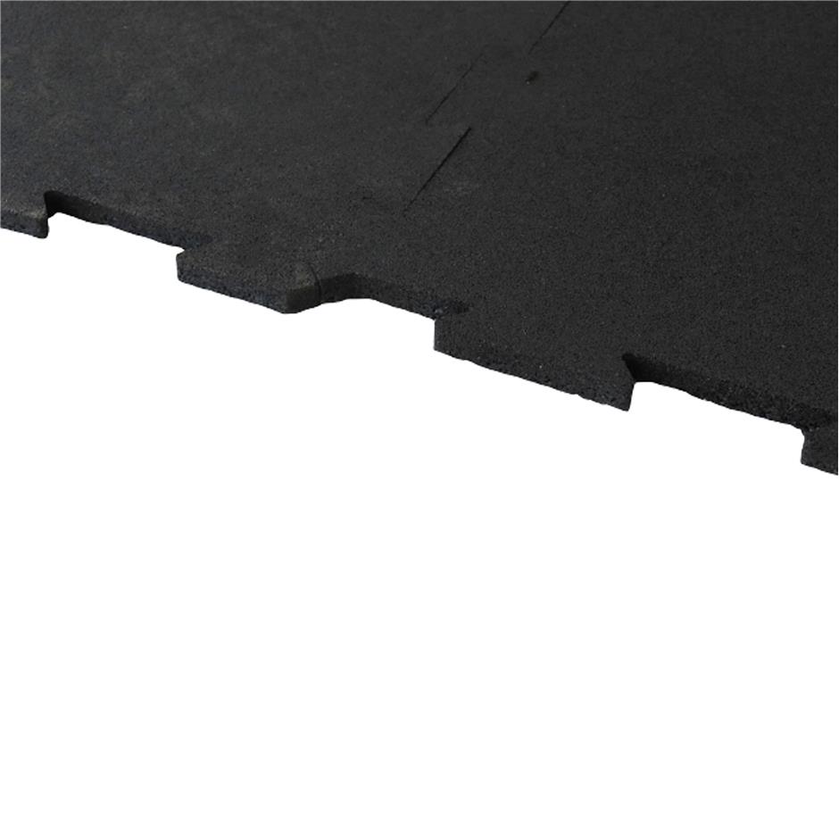 ErgoTile Puzzle 518x518x10 mm gummifliser (effektivt mål 500x500 mm - 4 fliser/m2), C1- sort