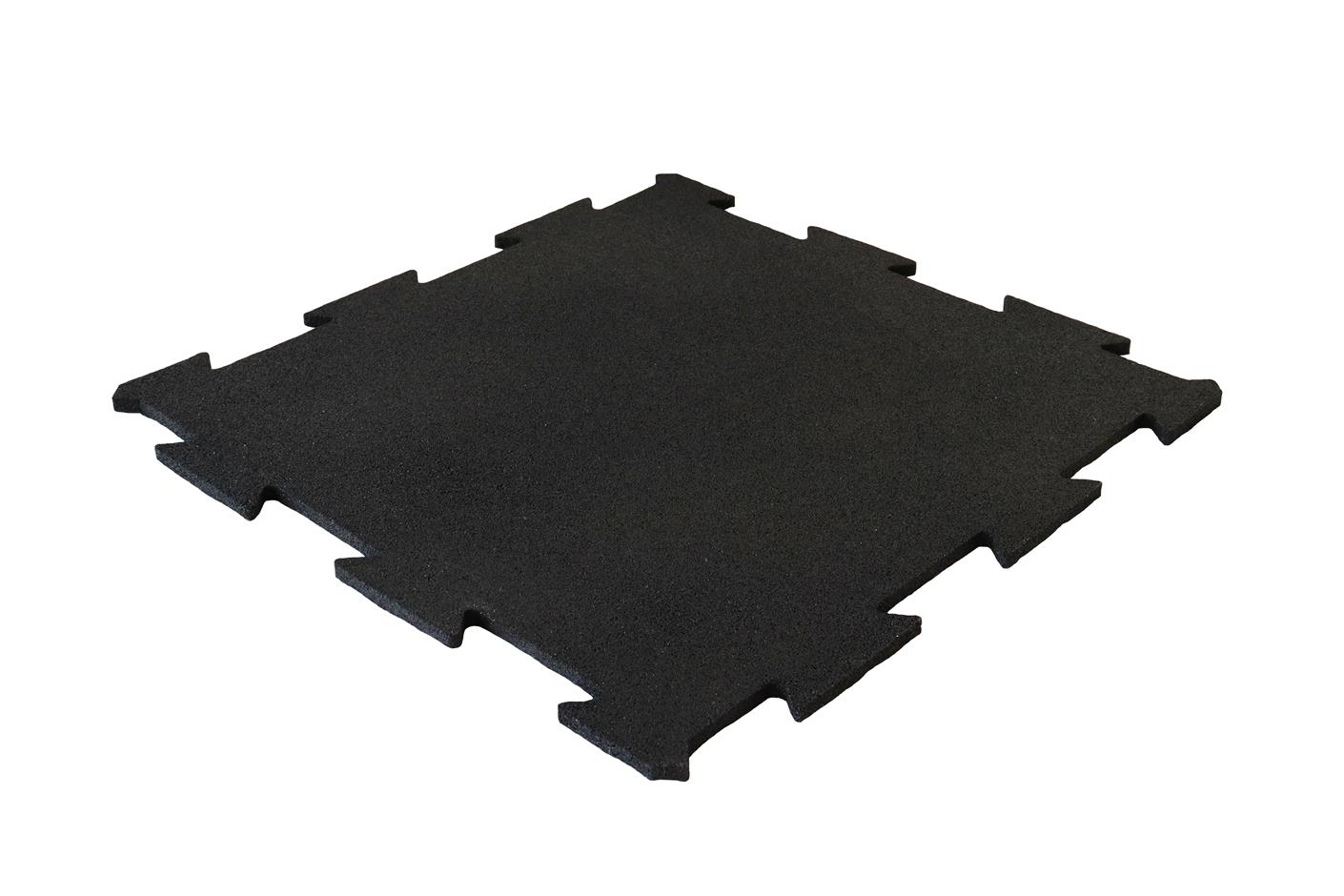 ErgoTile Puzzle 518x518x8 mm gummifliser (effektivt mål 500x500 mm - 4 fliser/m2), C1- sort