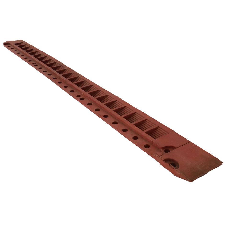 Skrå kantliste for Interlock gummimåtte, NBR-gummi,terracottarød, Female Venstre