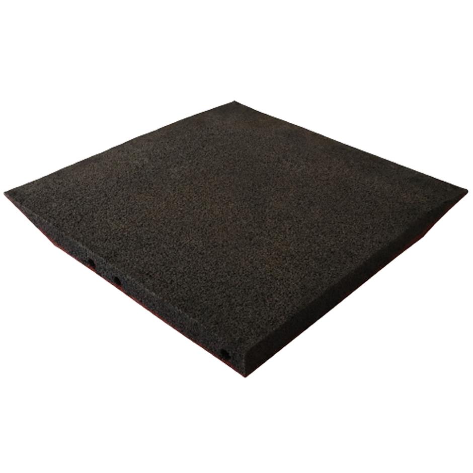 ErgoPlay 500x500x60 mm hjørne-gummifliser / faldunderlag for faldhøjder op til 2,0 m, basic kvalitet, rød