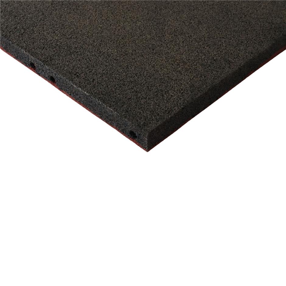 ErgoPlay 500x500x45 mm hjørne-gummifliser/faldunderlag for faldhøjder op til 1,5 m, basic kvalitet, rød