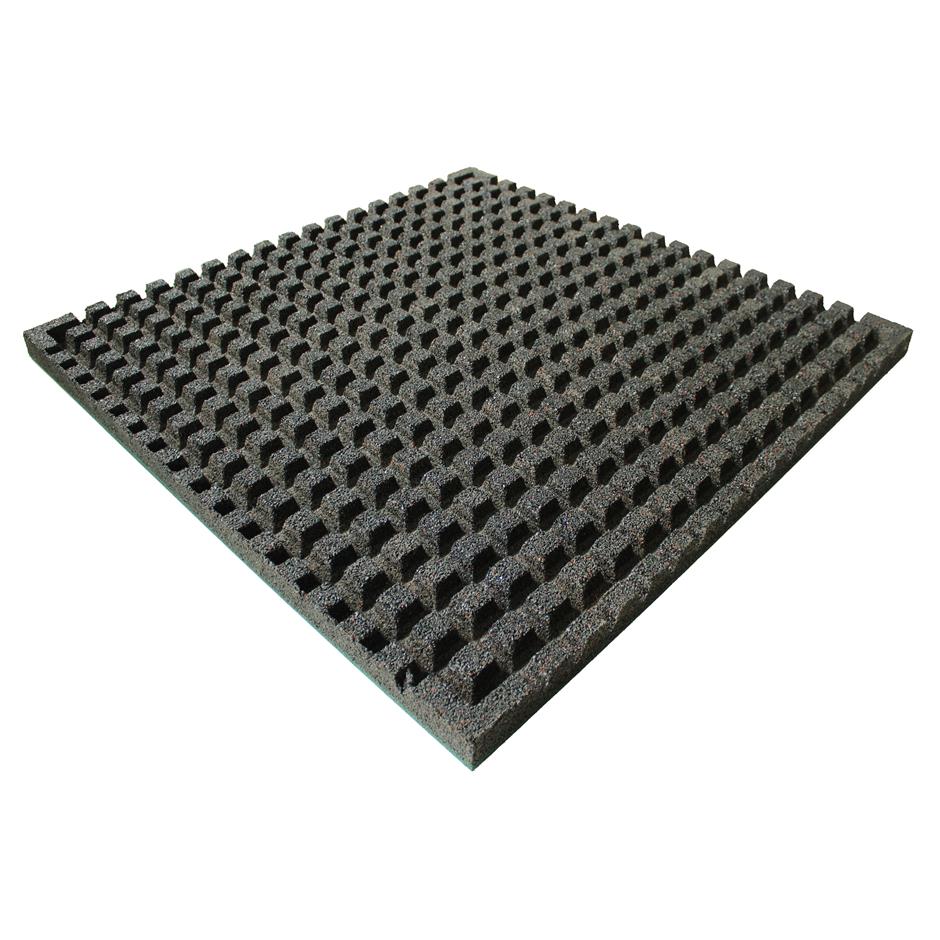 ErgoTile QUAD 1000x1000x43 mm gummifliser med impact bund, C1-græsgrøn, brandklasse efl.