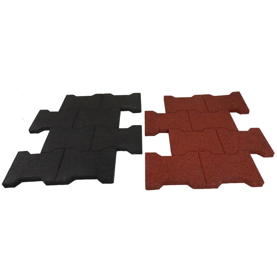 ErgoPave H-Link Equine 200x160x23 mm gummifliser, 8 felts,500x580x23 mm, (4,5 stk./m2), sort