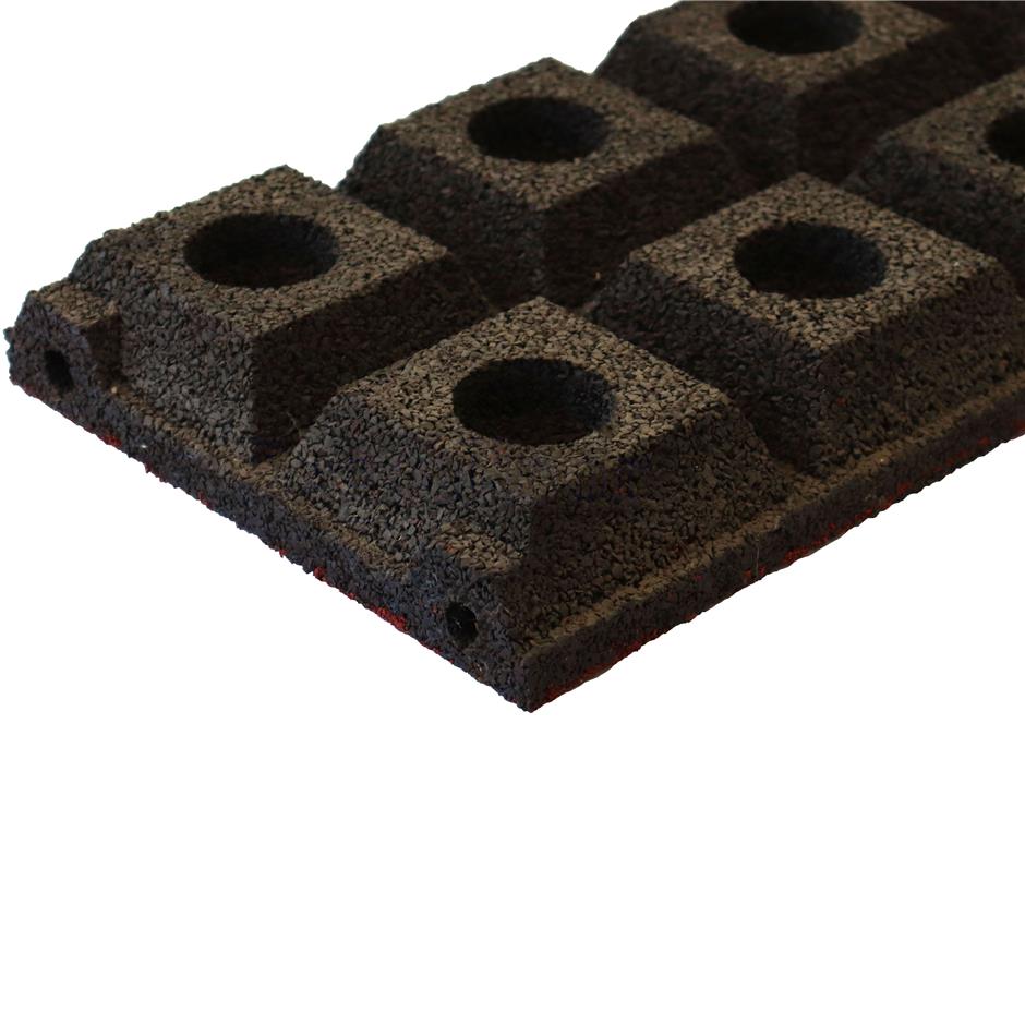 ErgoPlay 250x500x75 mm gummifliser / faldunderlag for faldhøjder op til 2,5 m, basic kvalitet, rød