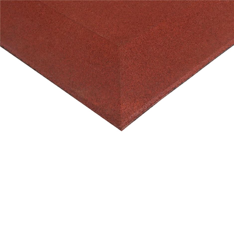 ErgoPlay 500x500x60 mm hjørne-gummifliser / faldunderlag for faldhøjder op til 2,0 m, basic kvalitet, rød