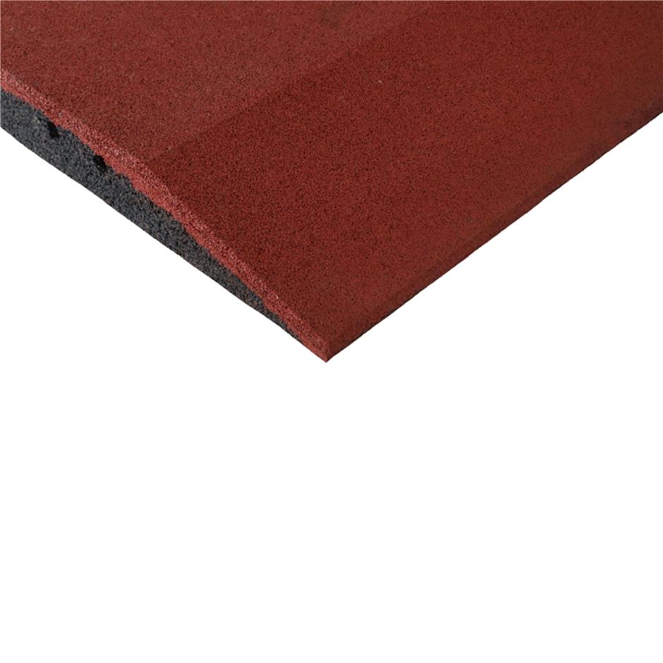 ErgoPlay 500x500x60 mm rampe-gummifliser / faldunderlag for faldhøjder op til 2,0 m, basic kvalitet, rød