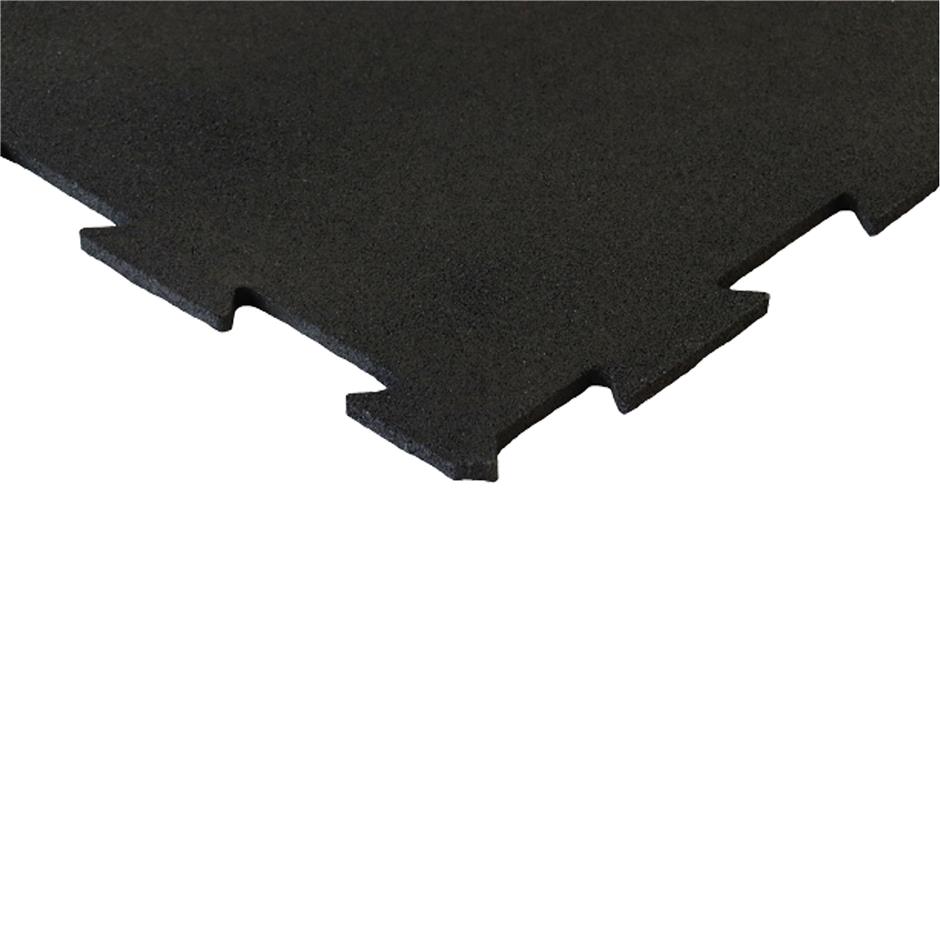 ErgoTile Puzzle 518x518x10 mm gummifliser (effektivt mål 500x500 mm - 4 fliser/m2), C1- sort