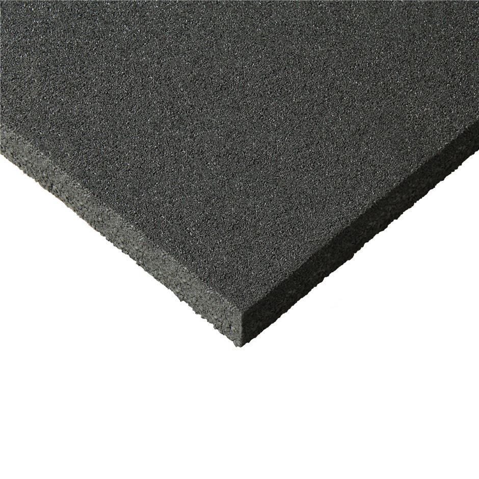 ErgoTile QUAD 1000x1000x25 mm gummifliser, C1-sort, brandklasse efl