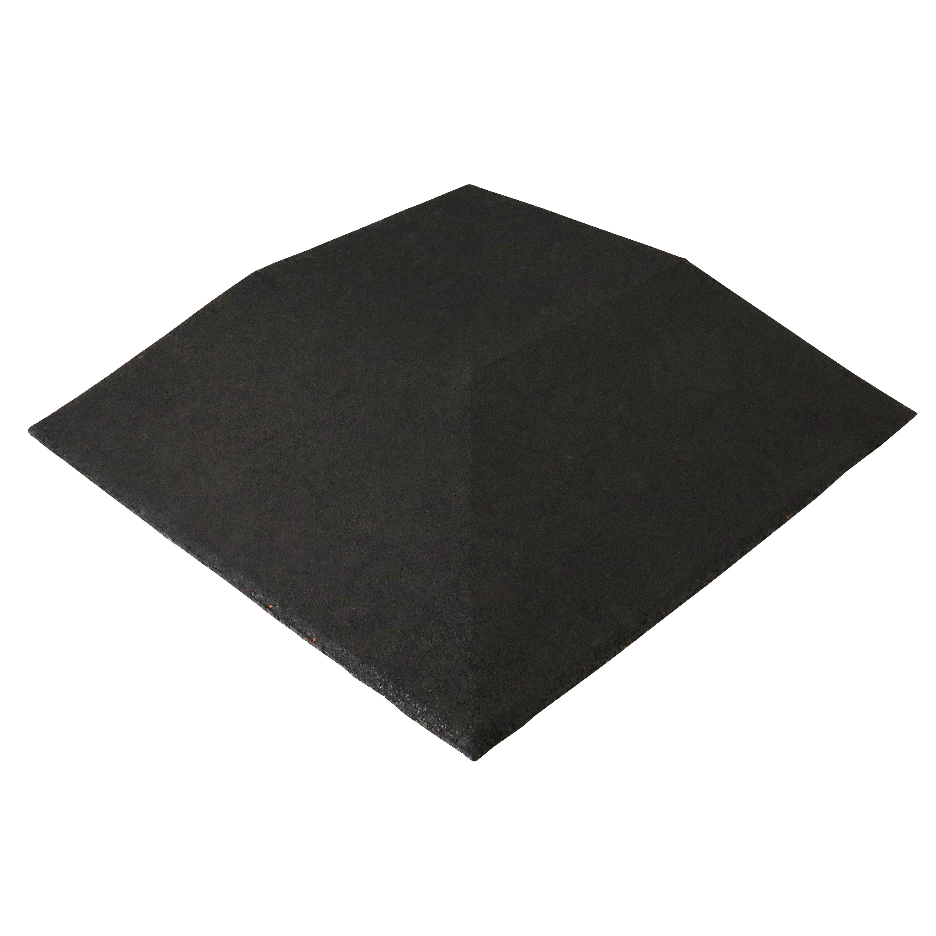 ErgoPlay 500x500x75 mm hjørne-gummifliser/faldunderlag for faldhøjder op til 2,5 m, basic kvalitet, sort