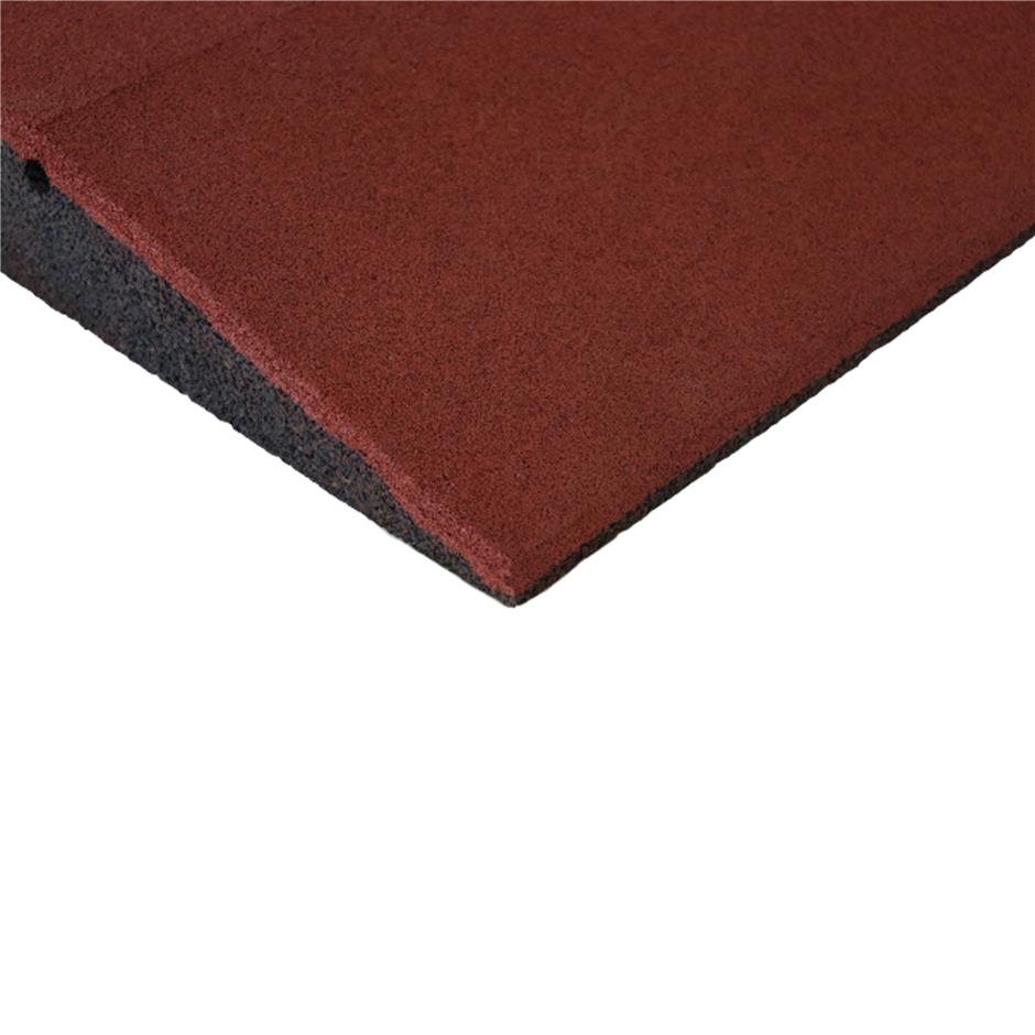ErgoPlay 500x500x90 mm rampe-gummifliser / faldunderlag for faldhøjder op til 3,0 m, basic kvalitet, rød