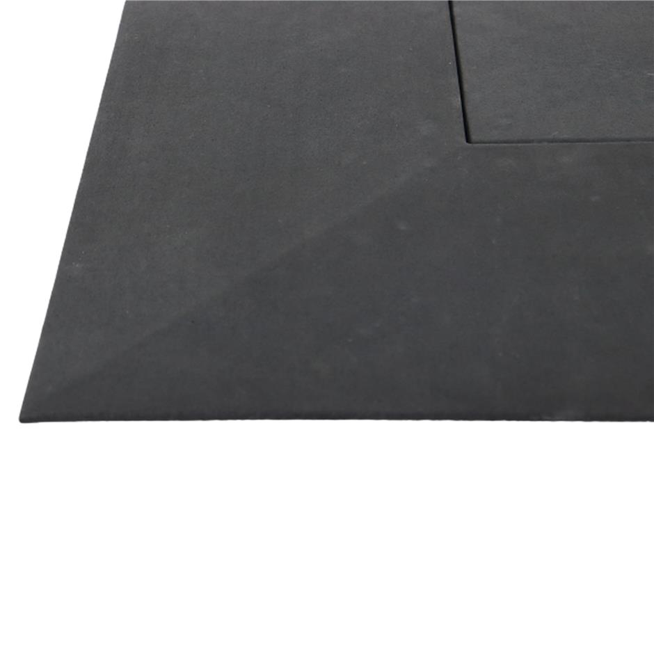 ErgoTile QUAD EasyConnect 20x500x500 mm gummi-hjørneflise med skåret overfladesheet, C4-GV-sort 