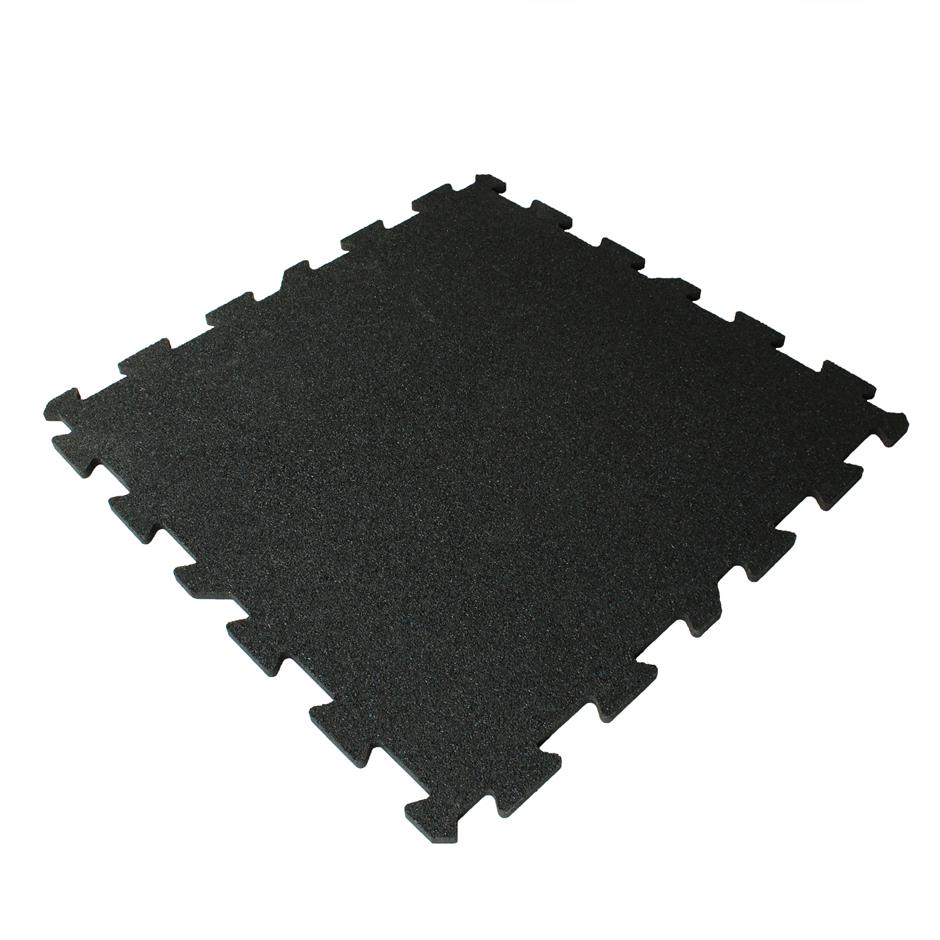 ErgoTile Puzzle 1035x1035x20 mm gummifliser (effektivt mål 1000x1000 mm - 1 flise/m2), C1-sort
