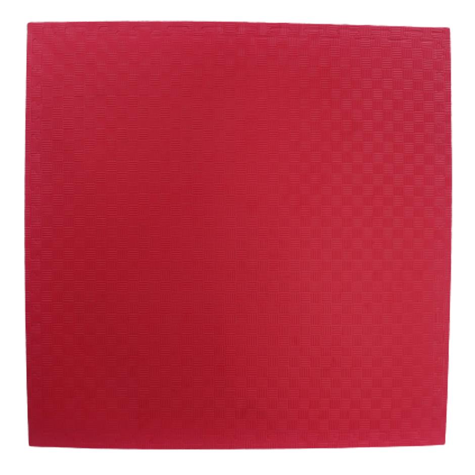EVA Sikkerhedsmåtte, 1000x1000x22 mm, indendørs faldunderlag for faldhøjde op til 1,3 m, rød/grå