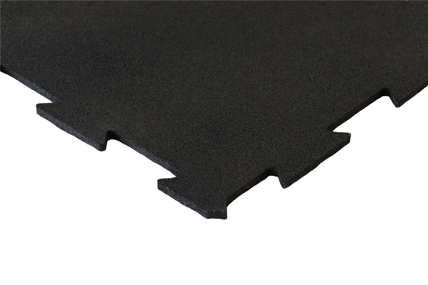 ErgoTile Puzzle 518x518x6 mm gummifliser (effektivt mål 500x500 mm - 4 fliser/m2), C1- sort