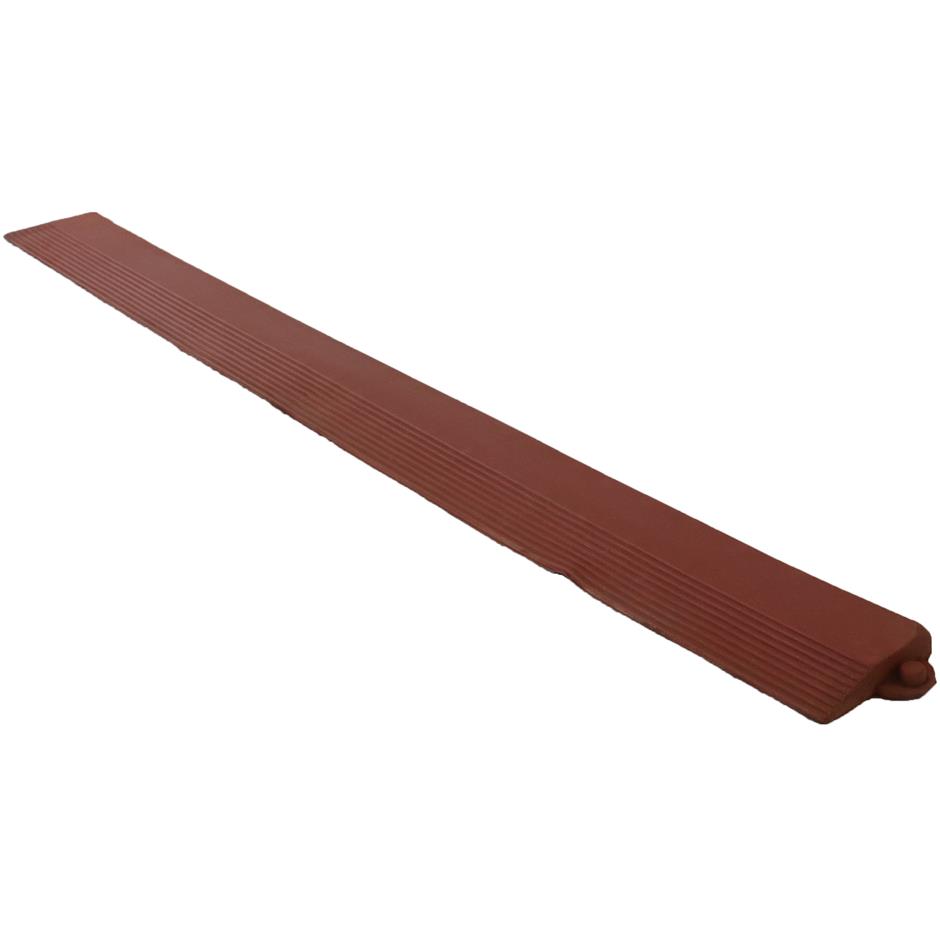 Skrå kantliste for Interlock gummimåtte, NBR-gummi,terracottarød, Female Højre