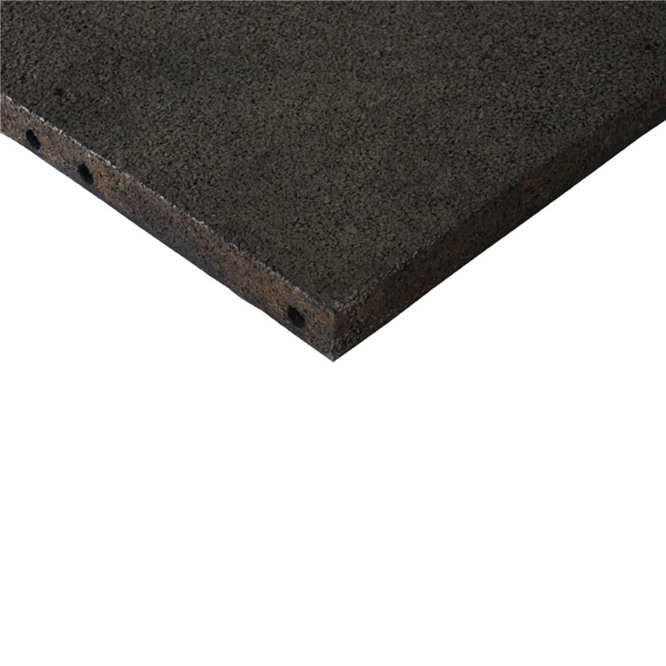 ErgoPlay 500x500x60 mm hjørne-gummifliser / faldunderlag for faldhøjder op til 2,0 m, basic kvalitet, sort