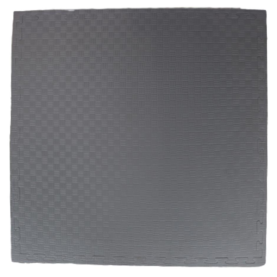 EVA Sikkerhedsmåtte, 1000x1000x22 mm, indendørs faldunderlag for faldhøjde op til 1,3 m, orange/grå