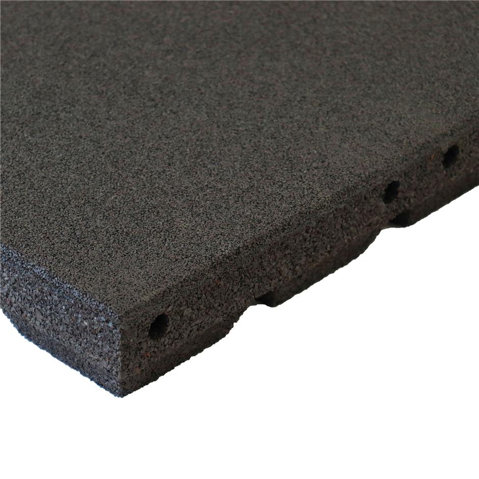 ErgoPlay 500x500x75 mm gummifliser/faldunderlag for faldhøjder op til 2,5 m, basic kvalitet, sort