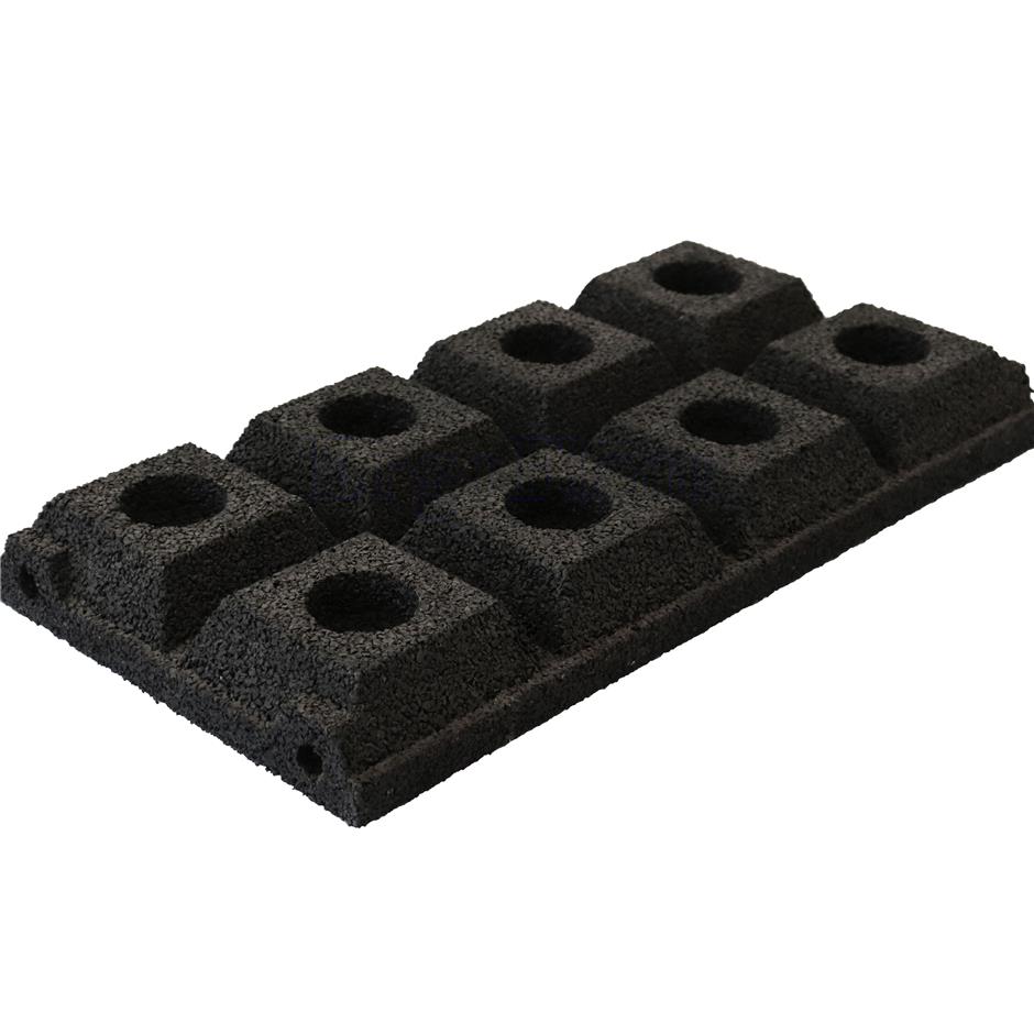 ErgoPlay 250x500x60 mm gummifliser / faldunderlag for faldhøjder op til 2,0 m, basic kvalitet, sort