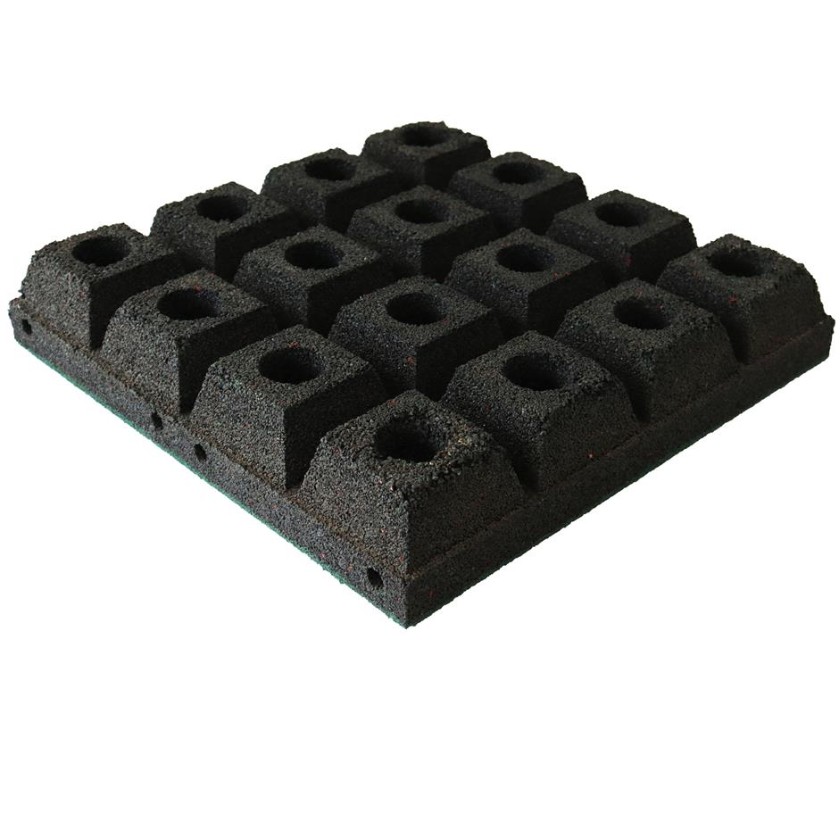 ErgoPlay 500x500x90 mm gummifliser / faldunderlag for faldhøjder op til 3,0 m, basic kvalitet, grøn