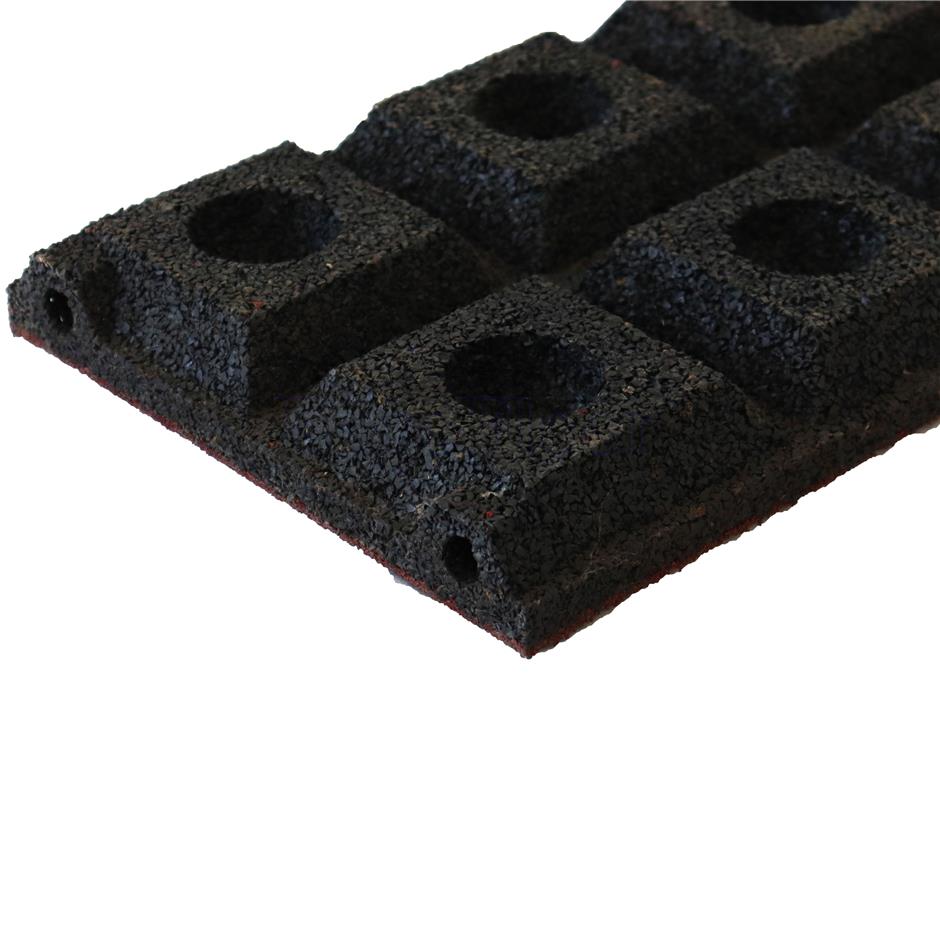 ErgoPlay 250x500x45 mm gummifliser / faldunderlag for faldhøjder op til 1,5 m, basic kvalitet, sort