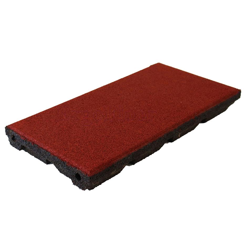 ErgoPlay 250x500x75 mm gummifliser / faldunderlag for faldhøjder op til 2,5 m, basic kvalitet, rød