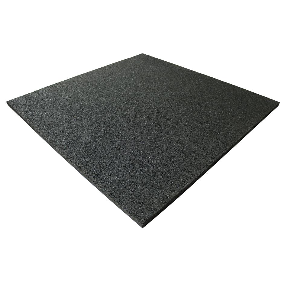 ErgoTile QUAD 1000x1000x25 mm gummifliser, C1-sort, brandklasse efl