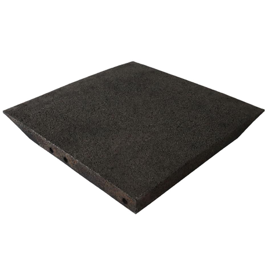 ErgoPlay 500x500x45 mm hjørne-gummifliser/faldunderlag for faldhøjder op til 1,5 m, basic kvalitet, sort
