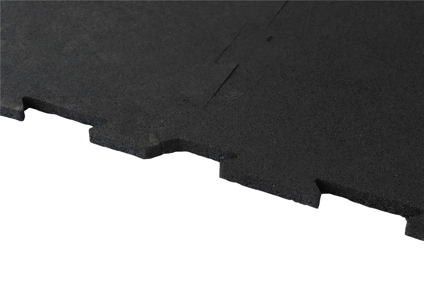 ErgoTile Puzzle 518x518x8 mm gummifliser (effektivt mål 500x500 mm - 4 fliser/m2), C1- sort