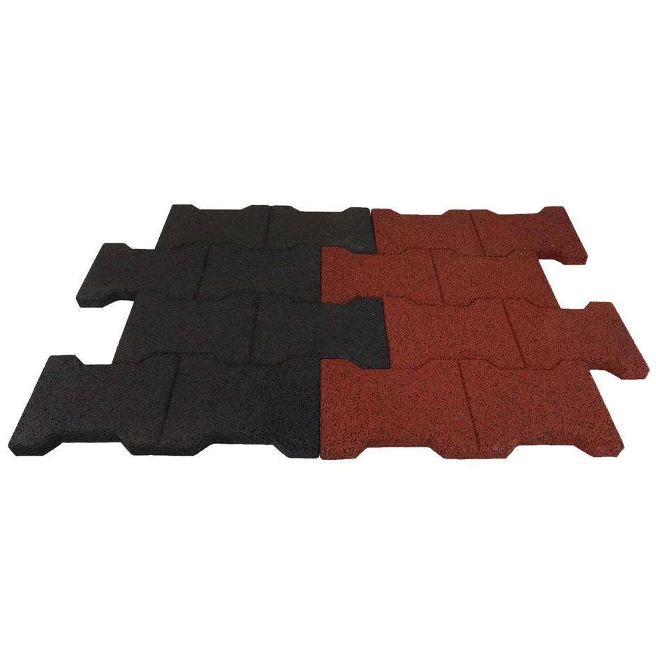 ErgoPave H-Link Equine 200x160x23 mm gummifliser, 8 felts,500x580x23 mm, (4,5 stk./m2), sort