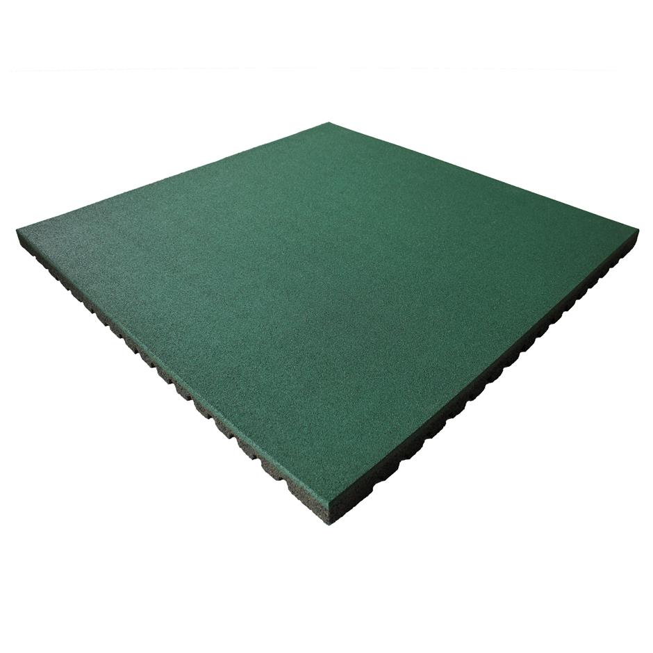ErgoTile QUAD 1000x1000x43 mm gummifliser med impact bund, C1-græsgrøn, brandklasse efl.