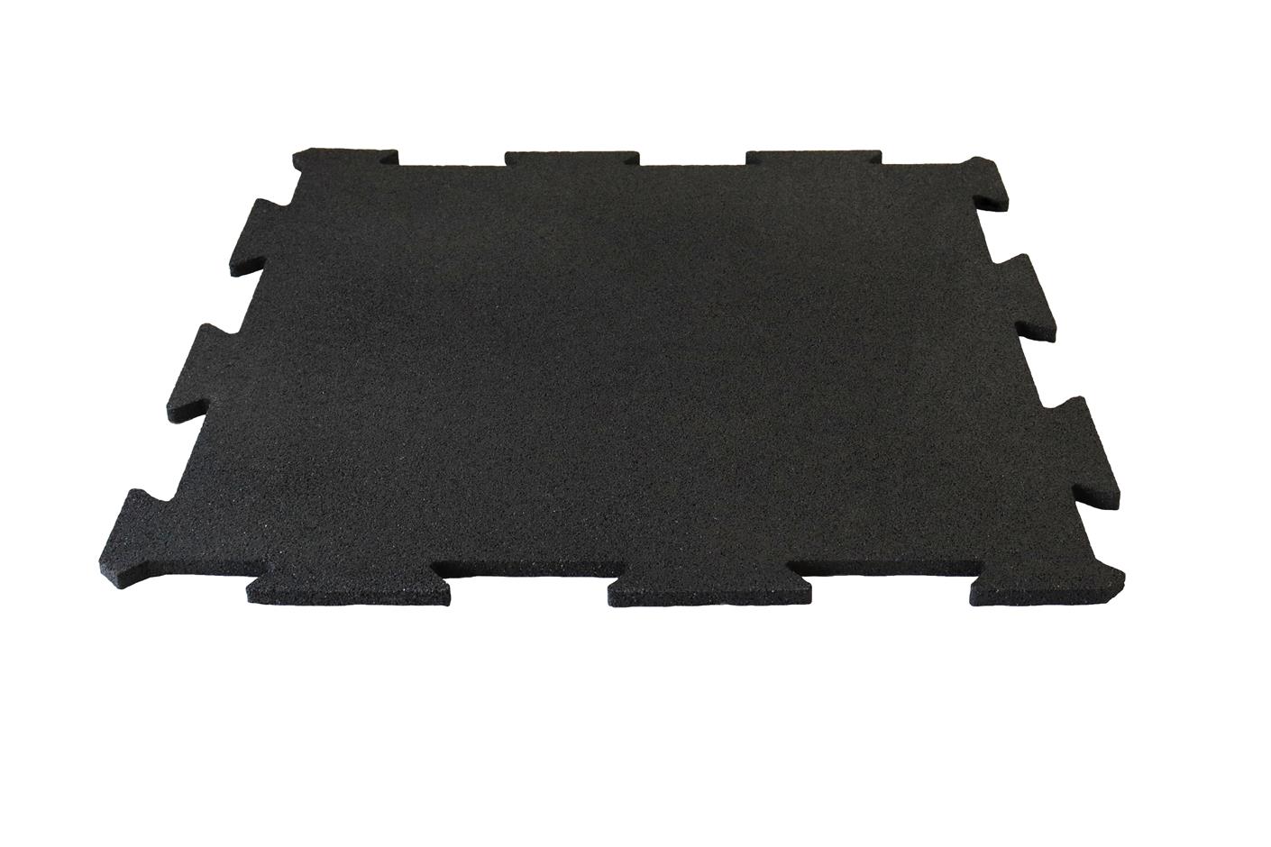 ErgoTile Puzzle 518x518x8 mm gummifliser (effektivt mål 500x500 mm - 4 fliser/m2), C1- sort