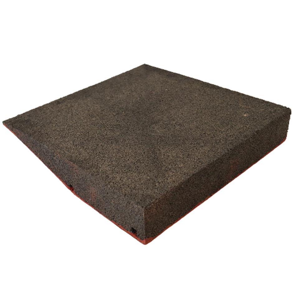 ErgoPlay 500x500x90 mm rampe-gummifliser / faldunderlag for faldhøjder op til 3,0 m, basic kvalitet, rød