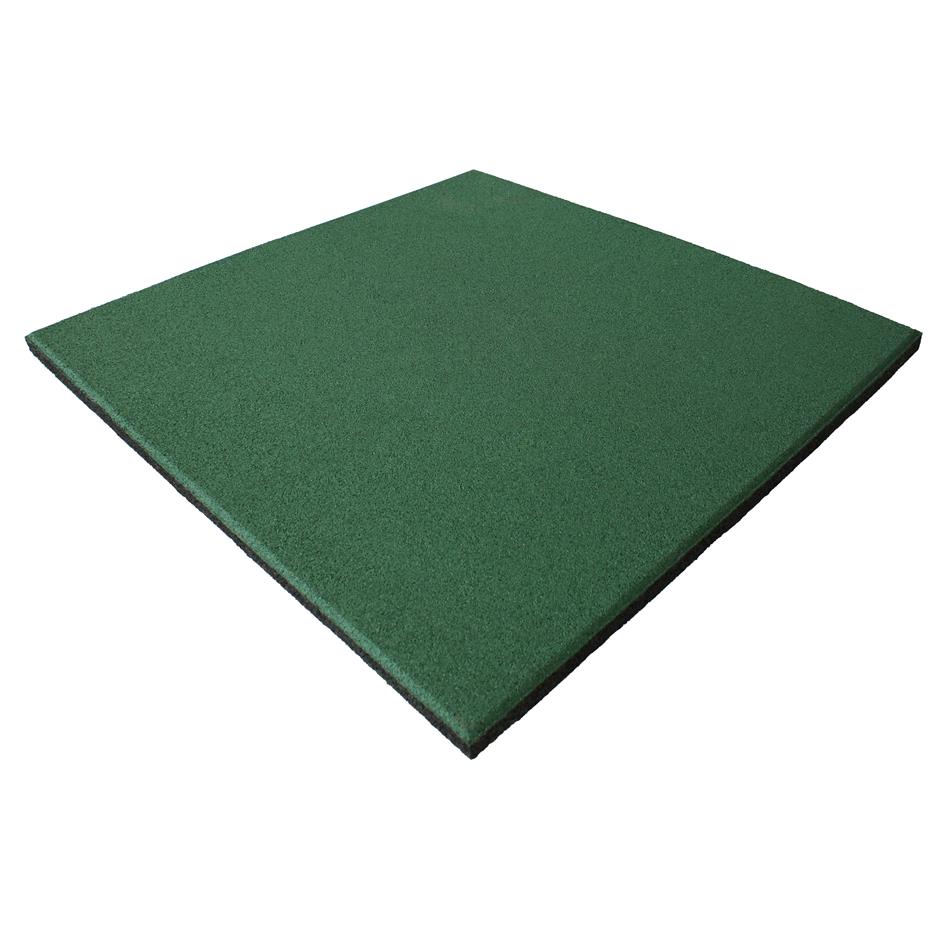 ErgoTile QUAD DIY 516x516x30 mm gummifliser, (4 stk/m2), vægt ca. 22,2 kg/m2, for samling m. X-connector system, C1-grøn