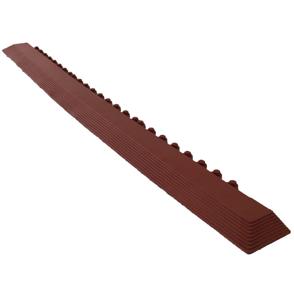 Skrå kantliste for Interlock gummimåtte, NBR-gummi,terracottarød, Male Venstre