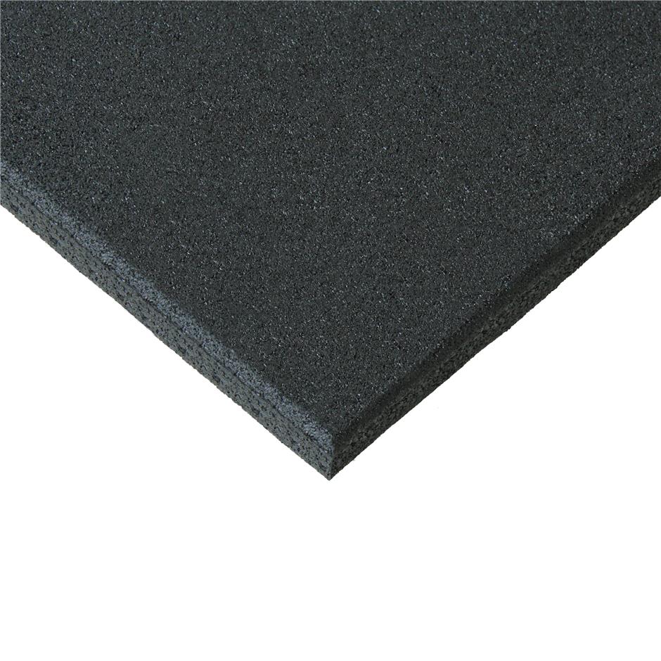 ErgoTile QUAD DIY 516x516x30 mm gummifliser, (4 stk/m2), vægt ca. 22,2 kg/m2, for samling m. X-connector system, C1-sort