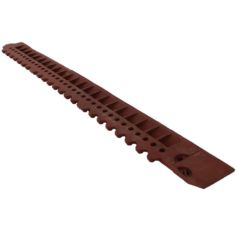Skrå kantliste for Interlock gummimåtte, NBR-gummi,terracottarød, Male Venstre