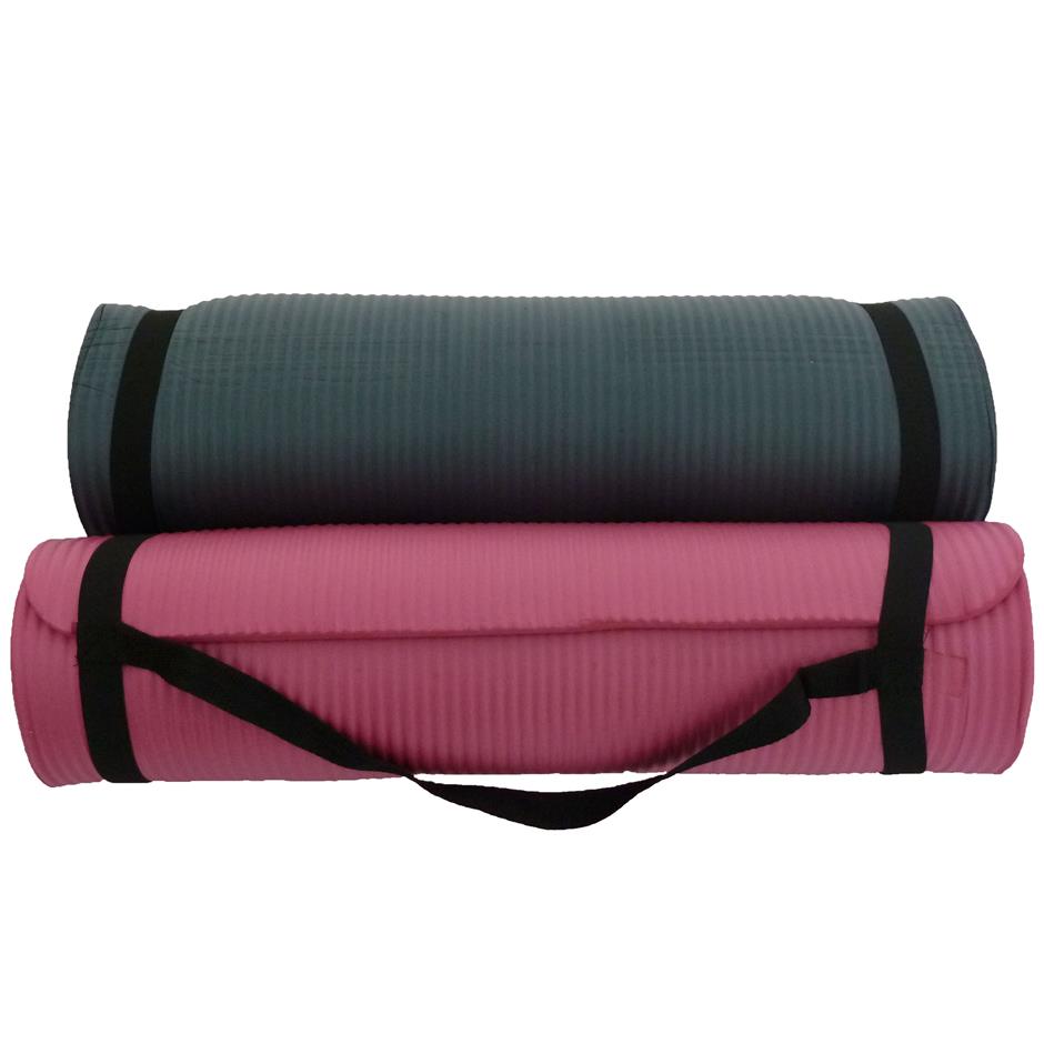 ErgoFit Yogamåtte 1700x600x10 mm, incl. bærestrop, Pink