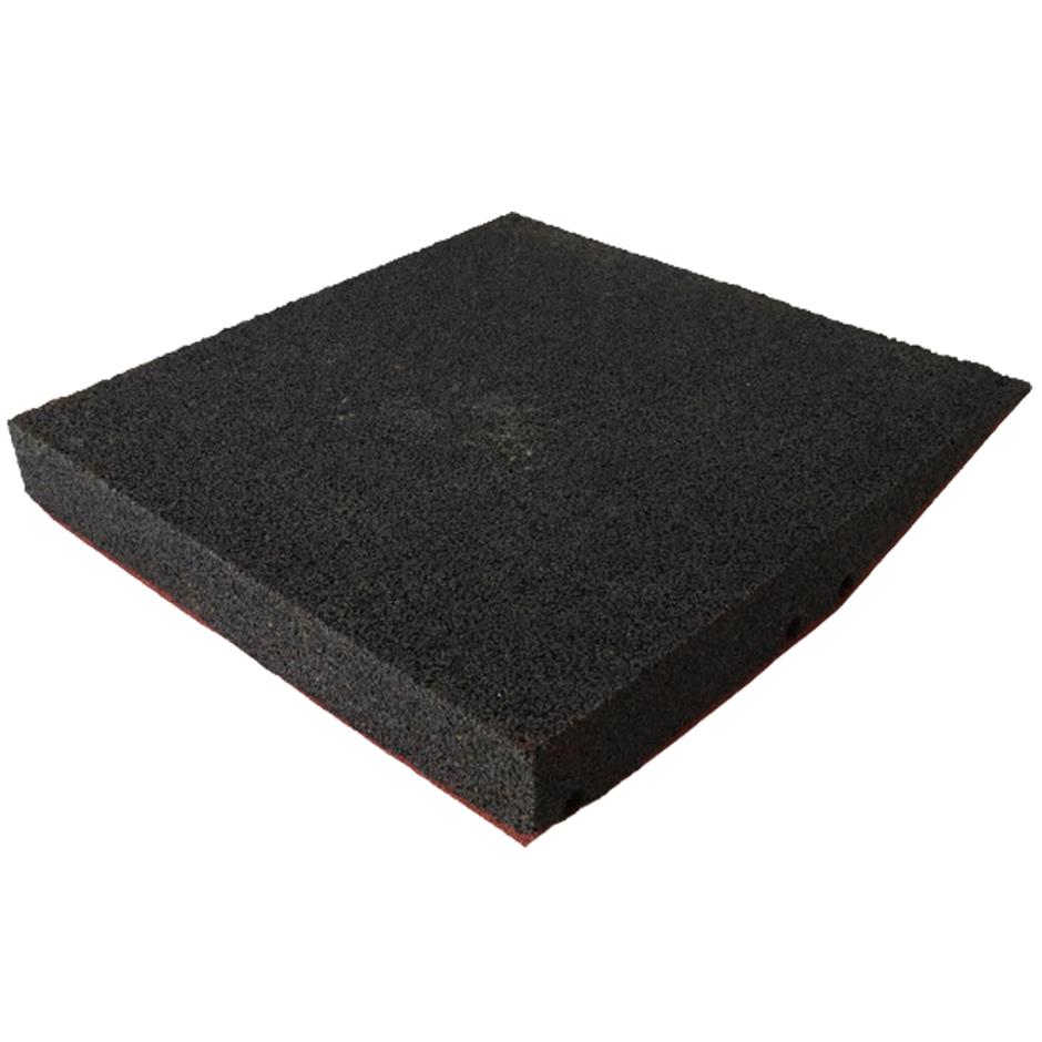 ErgoPlay 500x500x75 mm rampe-gummifliser/faldunderlag for faldhøjder op til 2,5 m, basic kvalitet, rød