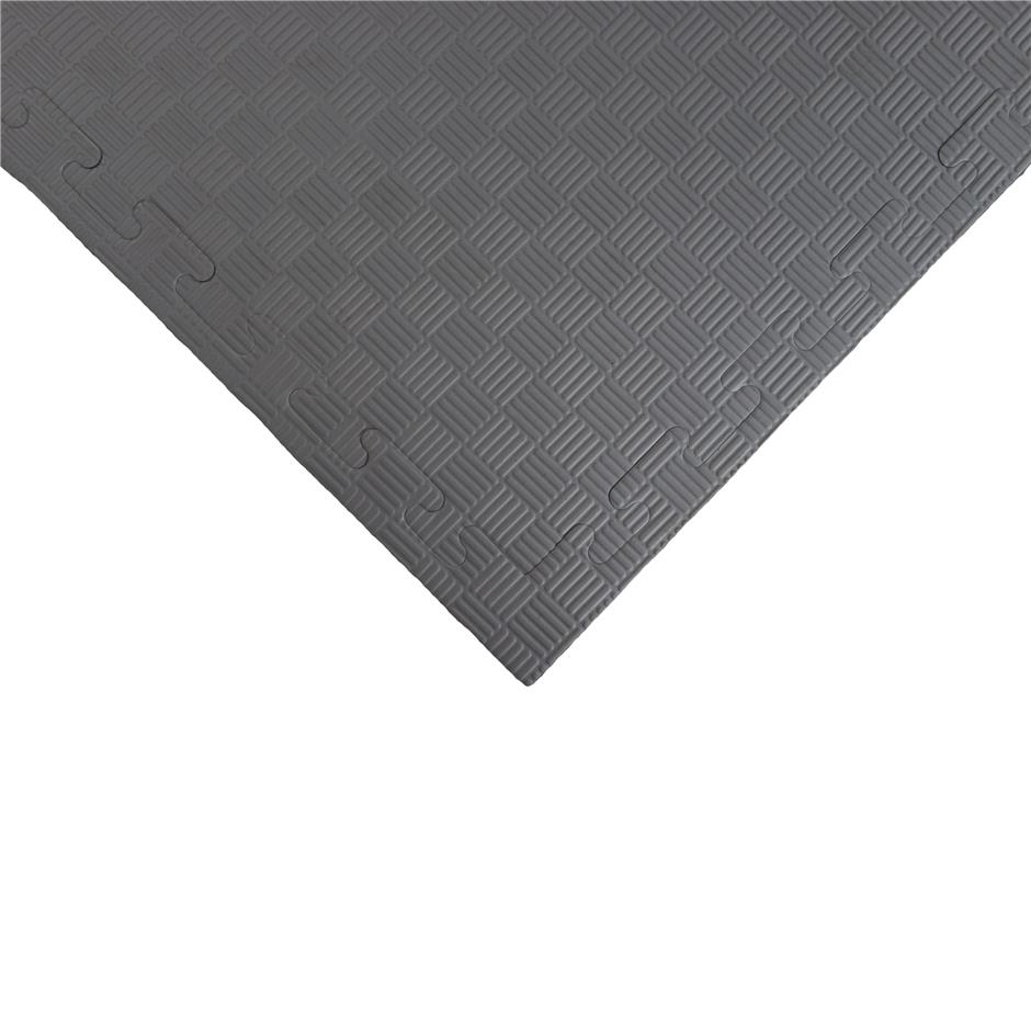 EVA Sikkerhedsmåtte, 1000x1000x22 mm, indendørs faldunderlag for faldhøjde op til 1,3 m, grøn/grå
