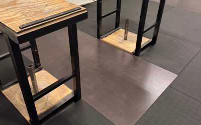 ErgoTile QUAD gummigulv i vægtløfterklub